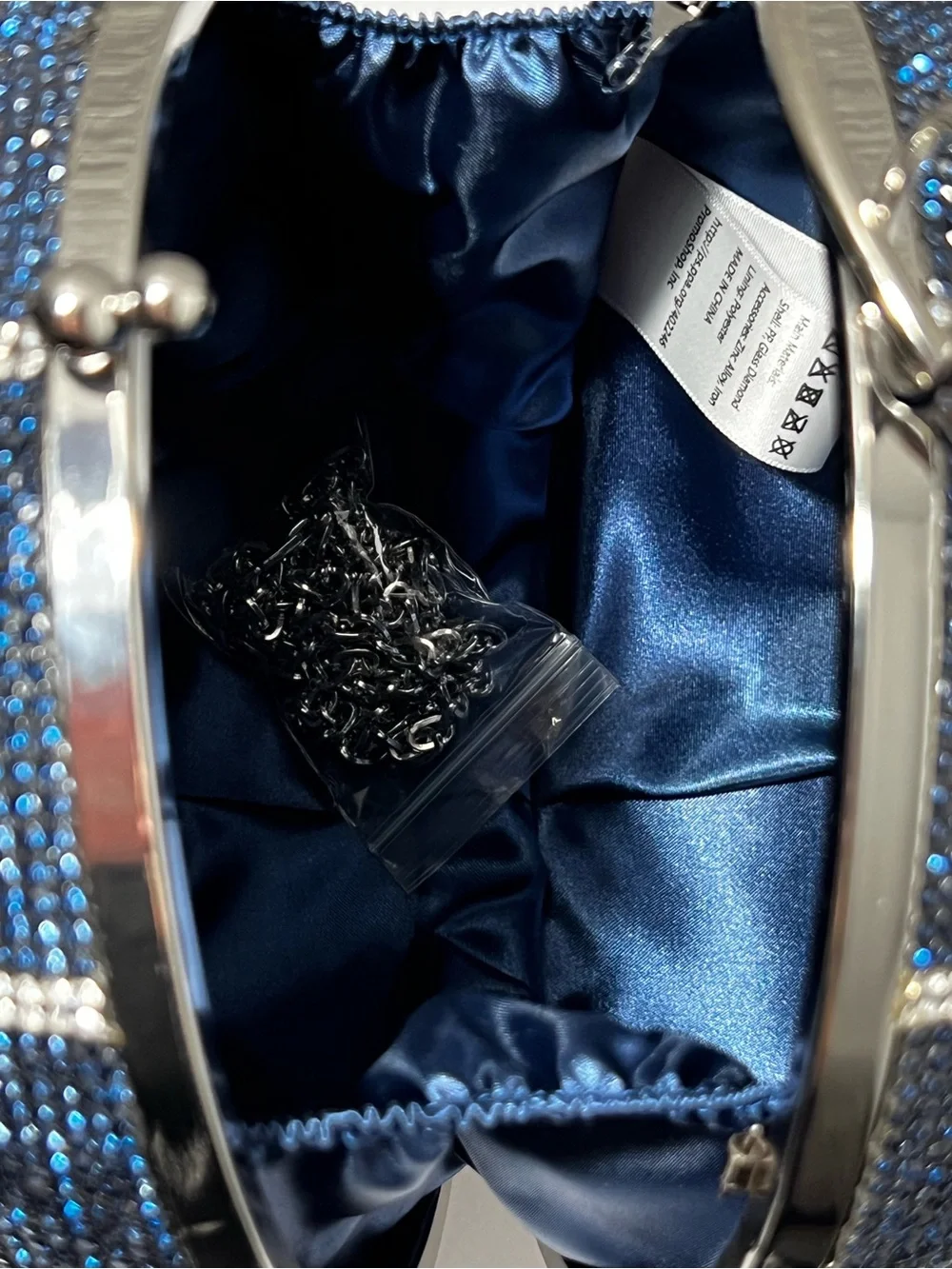 NBA LA Clippers Rhinestone Basketball Round Clutch Purse Evening Bag Blue Silver